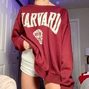 Oversized Harvard Crew Neck Sweatshirt